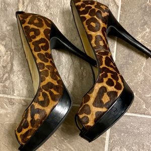 Michael Michael Kors leopard print calf hair heels